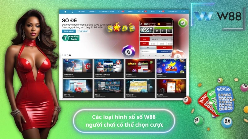 Các loại hình xổ số W88 người chơi có thể chọn cược
