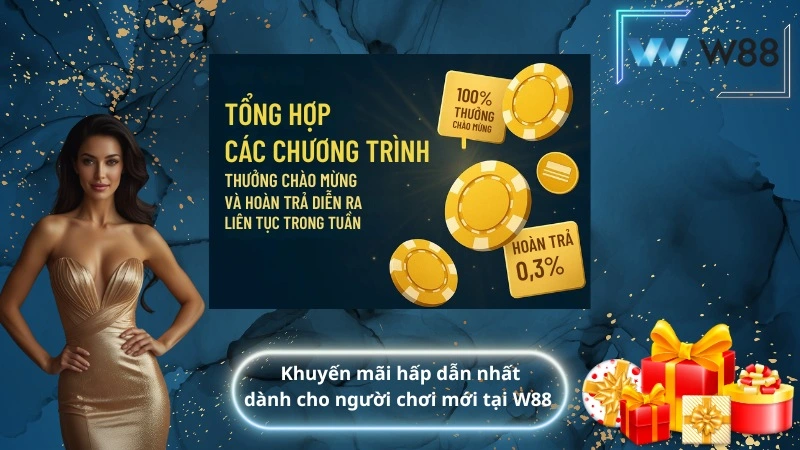 Khuyến mãi hấp dẫn nhất dành cho người chơi mới tại W88