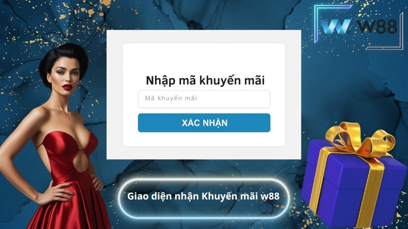 Giao diện nhận Khuyến mãi w88