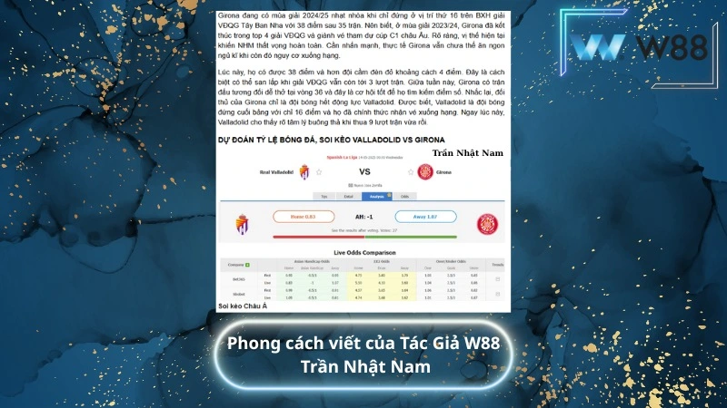 Phong cách viết của Tác Giả W88 – Trần Nhật Nam