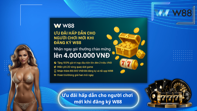 Ưu đãi hấp dẫn cho người chơi mới khi đăng ký W88