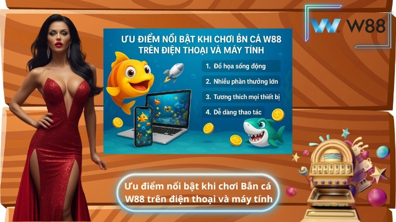 Ưu điểm nổi bật khi chơi Bắn cá W88 trên điện thoại và máy tính