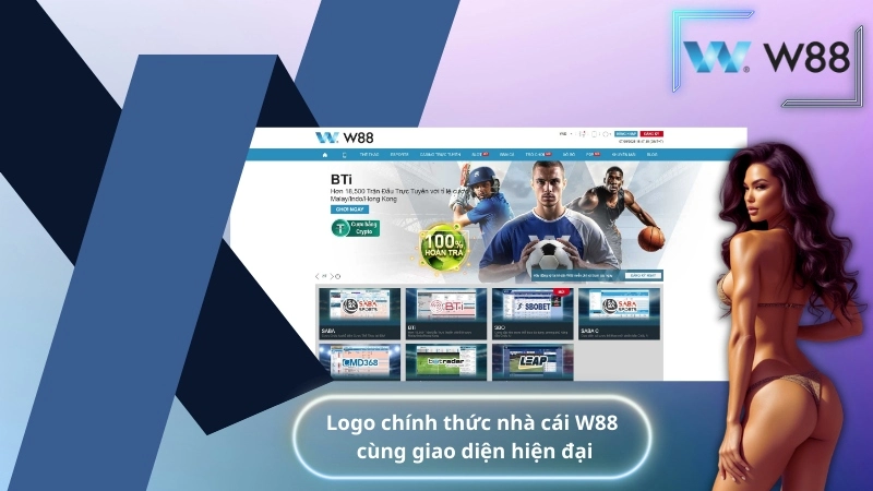Logo chính thức nhà cái W88 cùng giao diện hiện đại