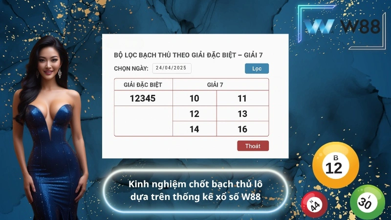 Kinh nghiệm chốt bạch thủ lô dựa trên thống kê xổ số W88